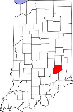 Karte von Decatur County innerhalb von Indiana