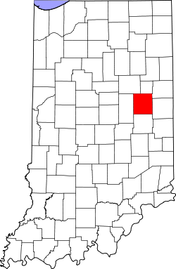 Karte von Delaware County innerhalb von Indiana