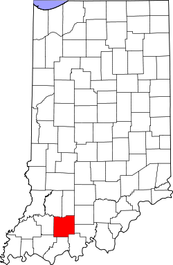 Karte von Dubois County innerhalb von Indiana