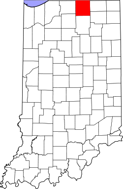 Karte von Elkhart County innerhalb von Indiana