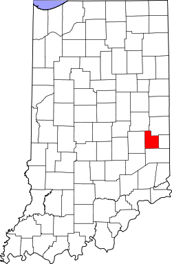 Karte von Fayette County innerhalb von Indiana