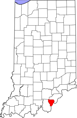 Karte von Floyd County innerhalb von Indiana