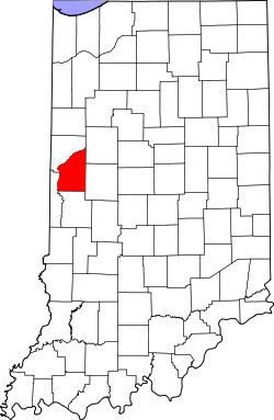 Karte von Fountain County innerhalb von Indiana