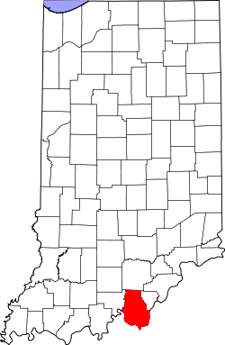 Karte von Harrison County innerhalb von Indiana