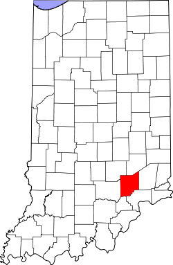 Karte von Jennings County innerhalb von Indiana