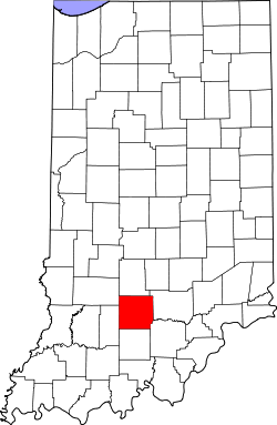 Karte von Lawrence County innerhalb von Indiana
