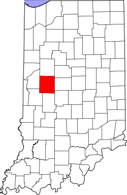 Karte von Montgomery County innerhalb von Indiana