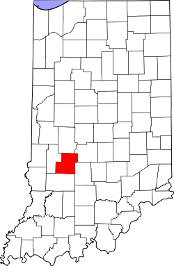 Karte von Owen County innerhalb von Indiana