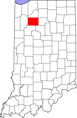 Karte von Pulaski County innerhalb von Indiana