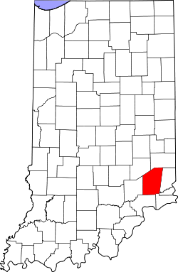 Karte von Ripley County innerhalb von Indiana