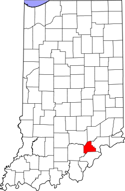 Karte von Scott County innerhalb von Indiana