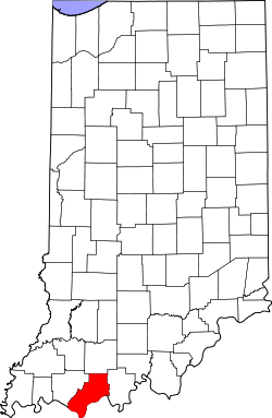 Karte von Spencer County innerhalb von Indiana