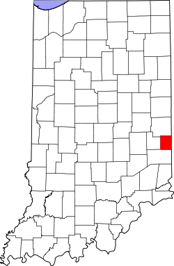 Karte von Union County innerhalb von Indiana