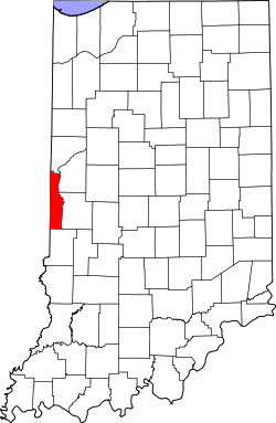 Karte von Vermillion County innerhalb von Indiana