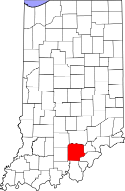 Karte von Washington County innerhalb von Indiana