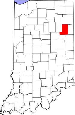 Karte von Wells County innerhalb von Indiana