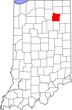 Karte von Whitley County innerhalb von Indiana