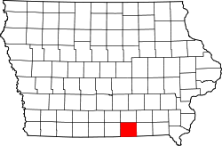 Karte von Appanoose County innerhalb von Iowa
