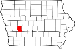 Karte von Audubon County innerhalb von Iowa