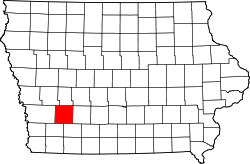 Karte von Cass County innerhalb von Iowa