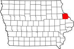 Karte von Dubuque County innerhalb von Iowa