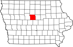 Karte von Hamilton County innerhalb von Iowa
