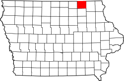 Karte von Howard County innerhalb von Iowa
