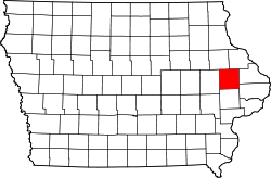 Karte von Jones County innerhalb von Iowa