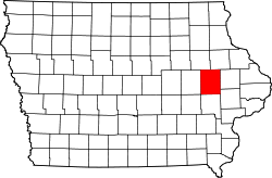 Karte von Linn County innerhalb von Iowa