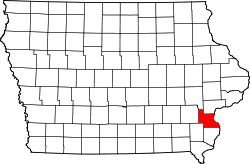 Karte von Louisa County innerhalb von Iowa