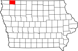 Karte von Osceola County innerhalb von Iowa