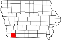 Karte von Page County innerhalb von Iowa