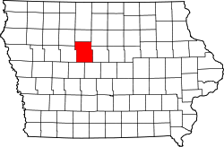 Karte von Webster County innerhalb von Iowa