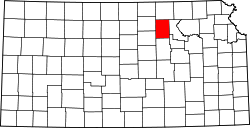 Karte von Clay County innerhalb von Kansas