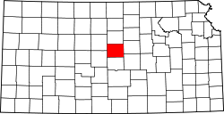 Karte von Ellsworth County innerhalb von Kansas