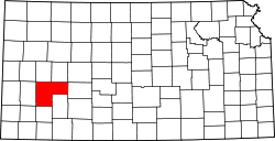 Karte von Finney County innerhalb von Kansas