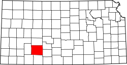 Karte von Ford County innerhalb von Kansas