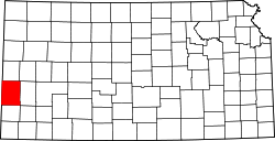 Karte von Hamilton County innerhalb von Kansas