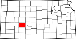 Karte von Hodgeman County innerhalb von Kansas