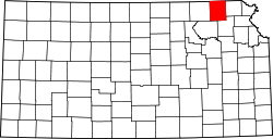 Karte von Nemaha County innerhalb von Kansas