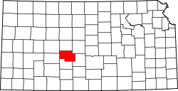 Karte von Pawnee County innerhalb von Kansas