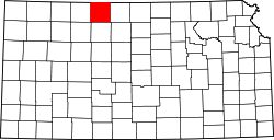Karte von Phillips County innerhalb von Kansas