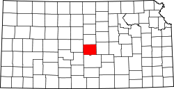 Karte von Rice County innerhalb von Kansas