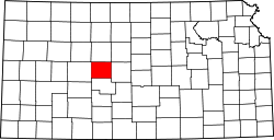 Karte von Rush County innerhalb von Kansas
