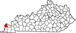 Karte von Ballard County innerhalb von Kentucky