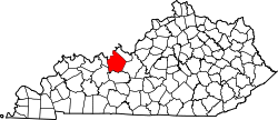 Karte von Breckinridge County innerhalb von Kentucky