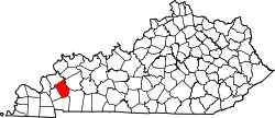 Karte von Caldwell County innerhalb von Kentucky
