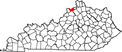 Karte von Carroll County innerhalb von Kentucky