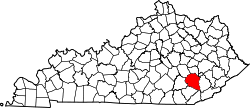 Karte von Clay County innerhalb von Kentucky