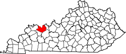 Karte von Daviess County innerhalb von Kentucky